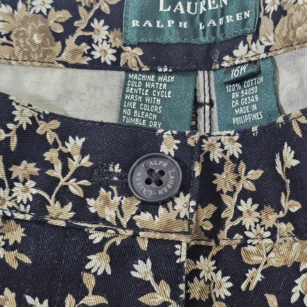 Floral Black and Tan Pants - Picture 6 of 13
